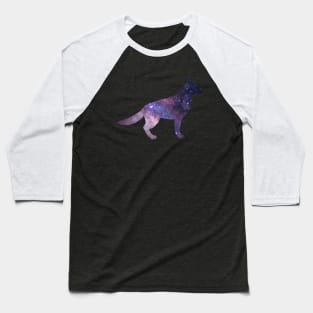 Galaxy Dog Silhouette- German Shepherd Baseball T-Shirt